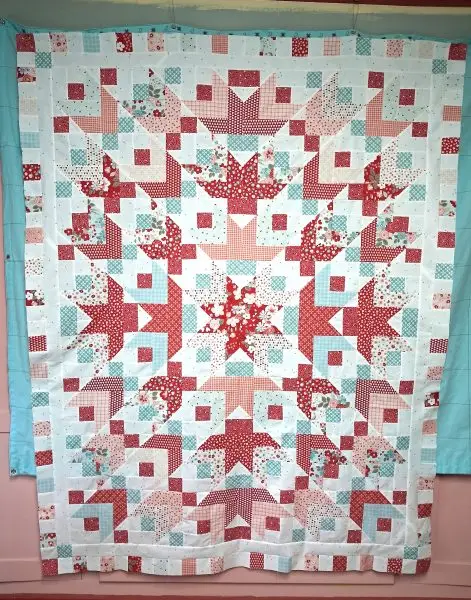 Mystery Five-O Quilt Top with the You and Me collection by Riley Blake