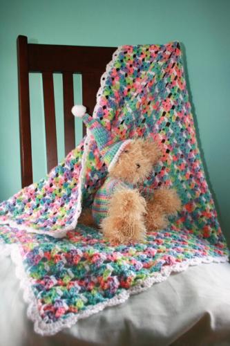 Baby Afghan with Matching Teddy