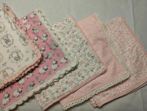 Receiving Blankets with Crocheted edges