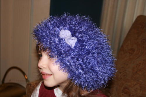 Purple Fuzzy Beret